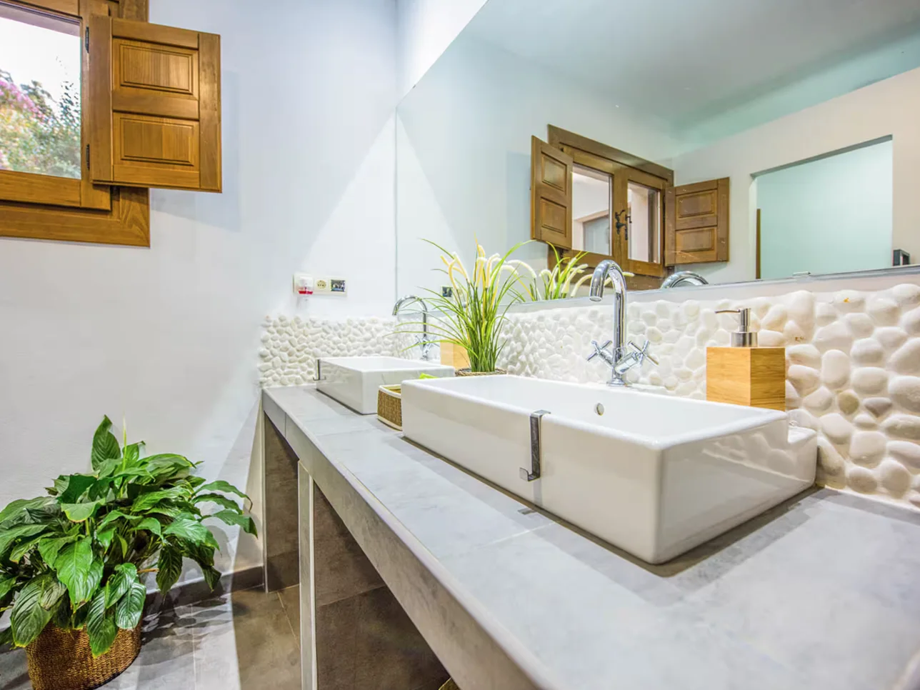 Bathroom with double vanity sinks